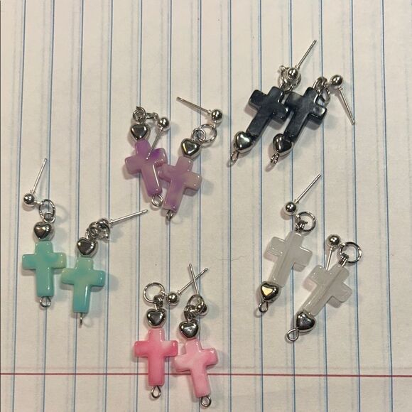 Colorful Cross Earrings - Picture 1 of 6